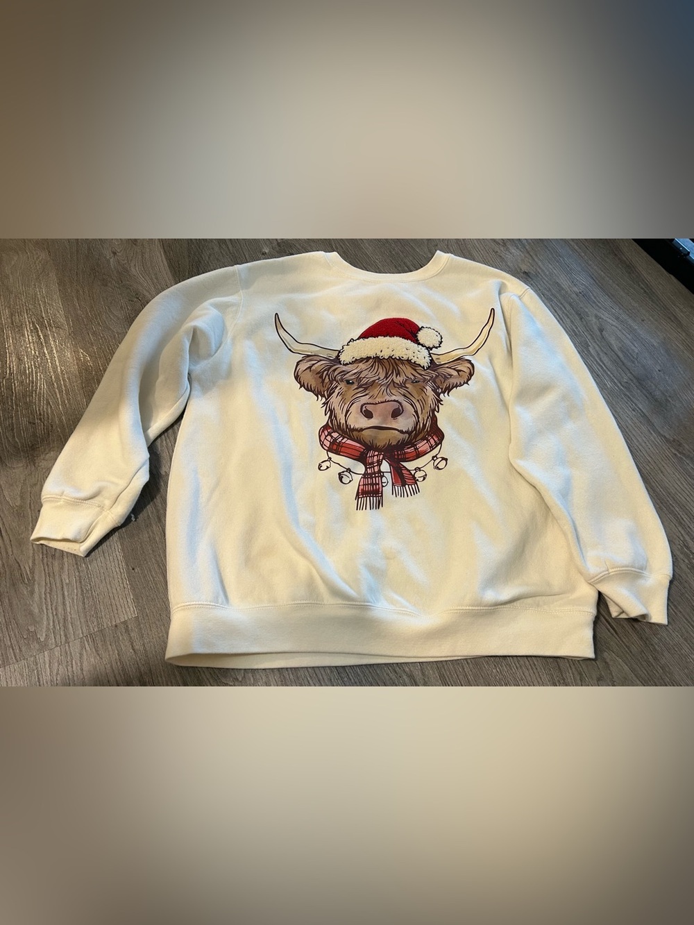 Holiday Highland Cow Graphic Sweatshirt XL